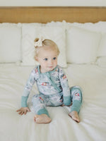 Little Joy Co. Cruisin to Christmas Bamboo Zippy Romper Festive Holiday - Everetts Place Boutique - 