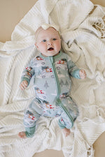 Little Joy Co. Cruisin to Christmas Bamboo Zippy Romper Festive Holiday - Everetts Place Boutique - 