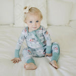 Little Joy Co. Cruisin to Christmas Bamboo Zippy Romper Festive Holiday - Everetts Place Boutique - 