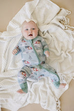 Little Joy Co. Cruisin to Christmas Bamboo Zippy Romper Festive Holiday - Everetts Place Boutique - 