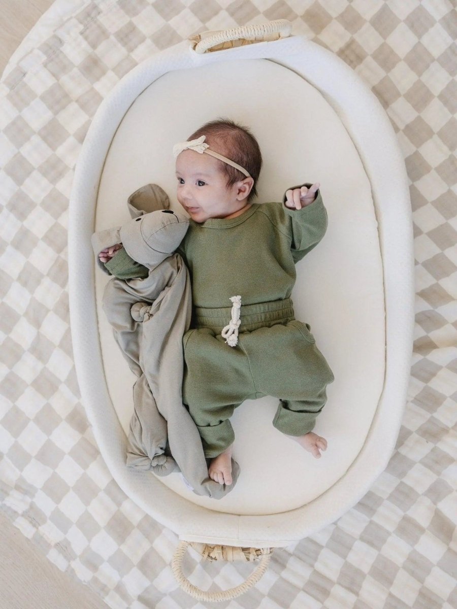 Little Joy Co. Cuddle Pup Bamboo Puppy Lovey Butterscotch Mint Olive - 