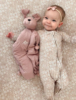 Little Joy Co. Cuddle Pup Bamboo Puppy Lovey Butterscotch Mint Olive - 