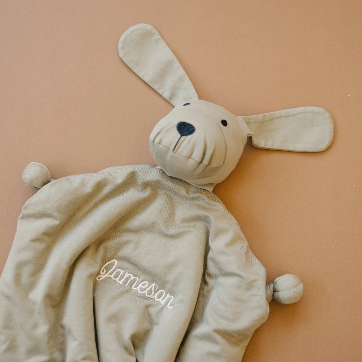 Little Joy Co. Cuddle Pup Bamboo Puppy Lovey Butterscotch Mint Olive - 