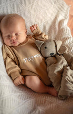 Little Joy Co. Cuddle Pup Bamboo Puppy Lovey Butterscotch Mint Olive - 