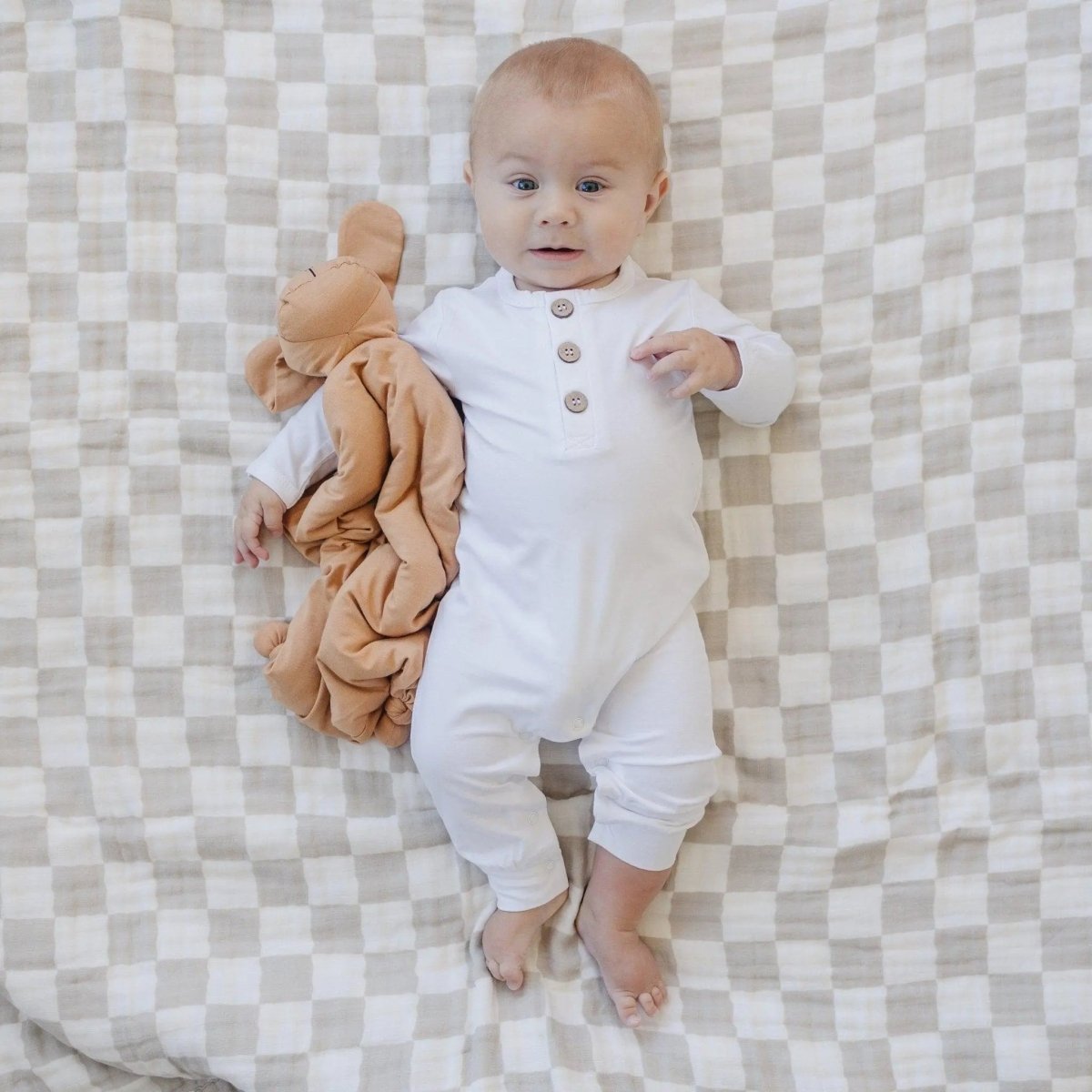 Little Joy Co. Cuddle Pup Bamboo Puppy Lovey Butterscotch Mint Olive - 