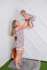 Bestaroo Cuddle Up Cowboy Mom Shorts Set With Tank Top And Lace Ruffles - 