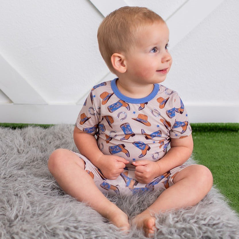 Bamboo Blend Cowboy Print Shorts Pajama Set