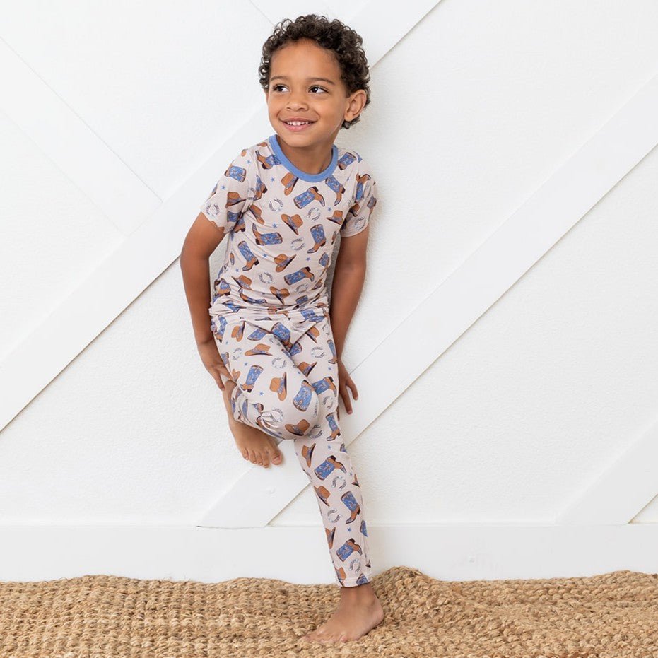 Bamboo Short Sleeve Pajamas - Cowboy Print by Bestaroo