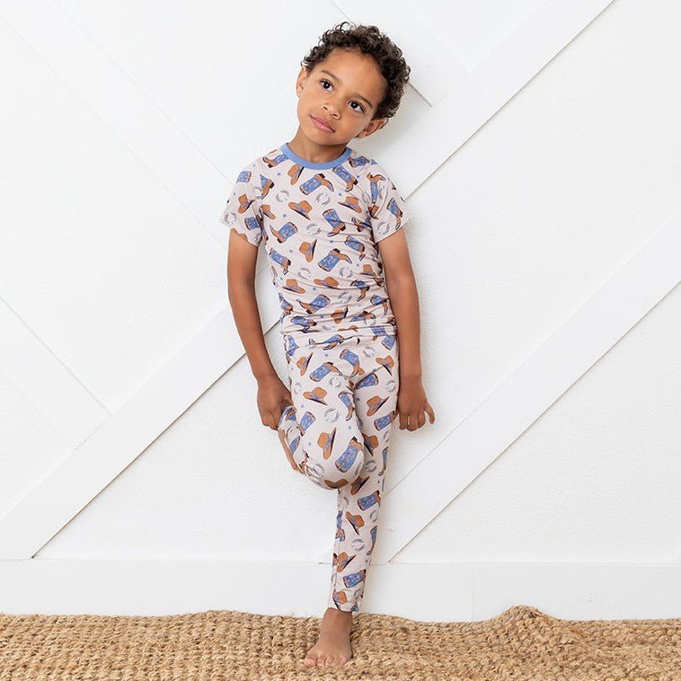 Bamboo Short Sleeve Pajamas - Cowboy Print by Bestaroo