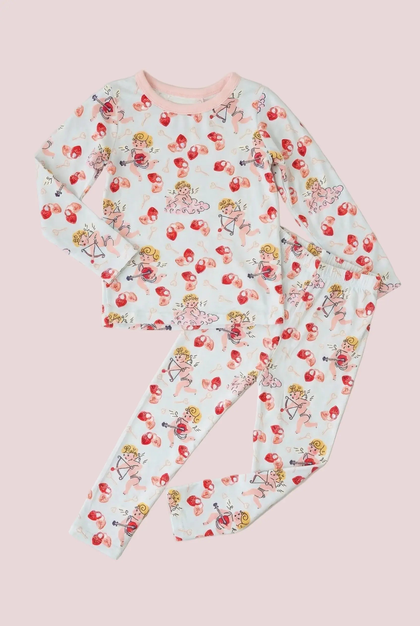 Bestaroo Cupids Bow Soft Long Sleeve Bamboo Viscose Pajama Set for Kids - 