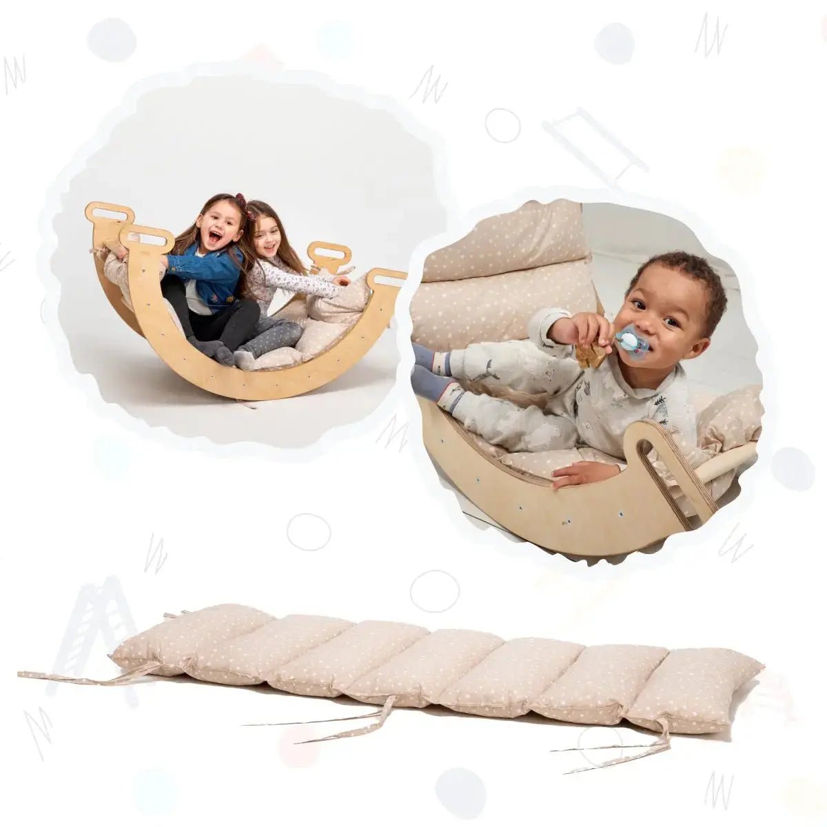 Goodevas Cushion for Climbing Arch and Rocker Balance Cloud Like Soft Montessori Design - Everetts Place Boutique - 