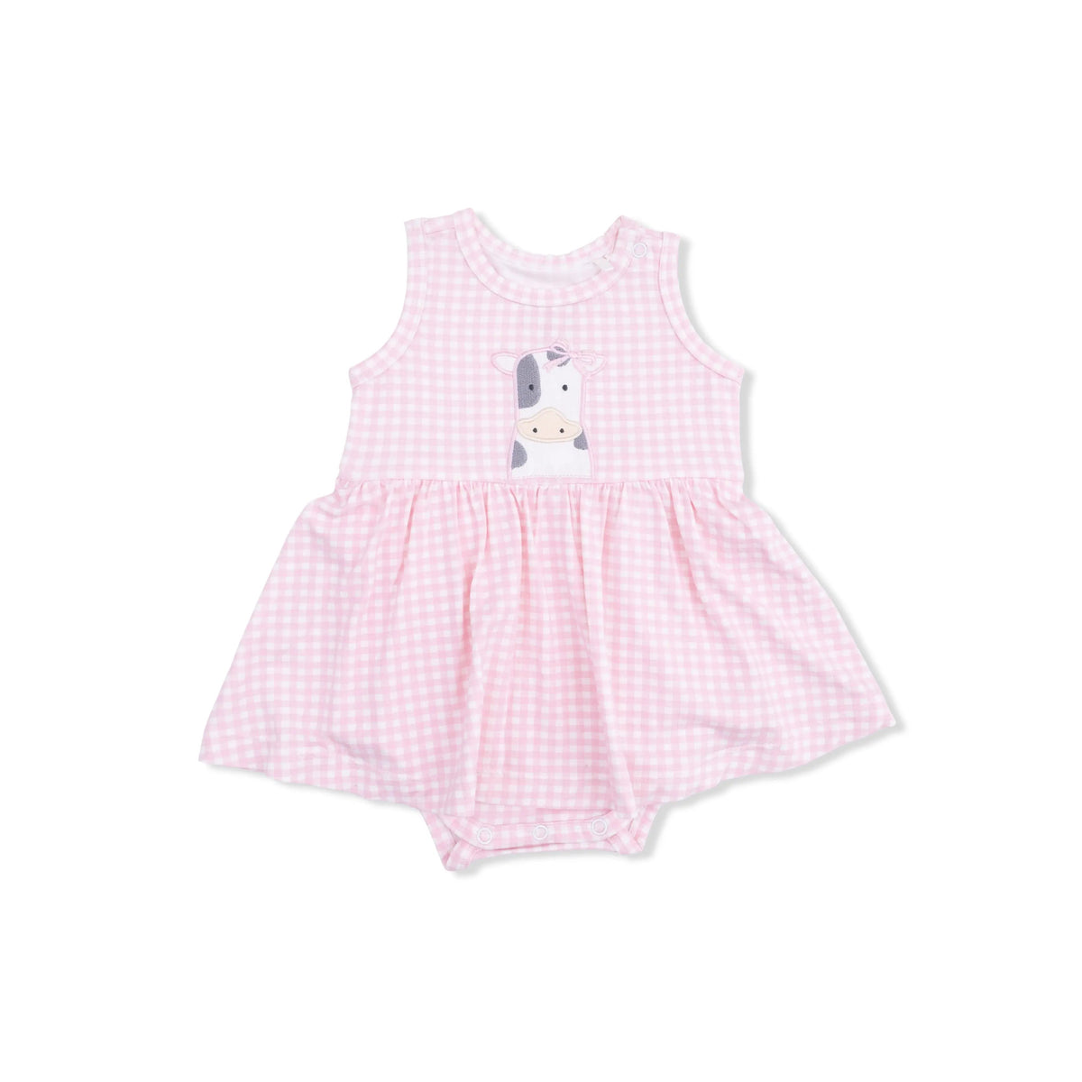 Angel Dear Cute Farm Animals Appliques - Tank Bodysuit Dress - 