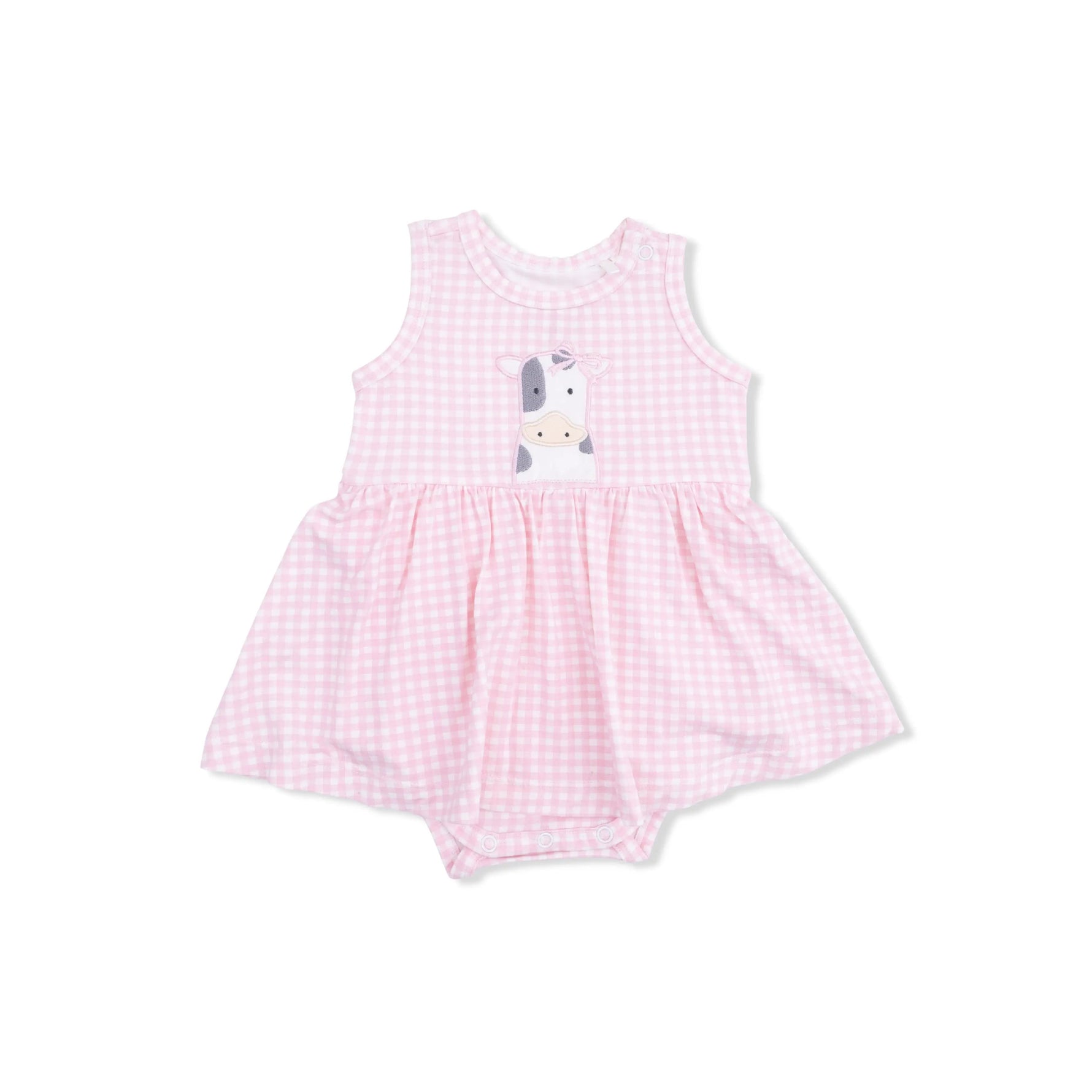 Angel Dear Cute Farm Animals Appliques - Tank Bodysuit Dress - 