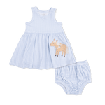 Angel Dear Cute Farm Animals Appliques - Tank Dress with Bloomer - 