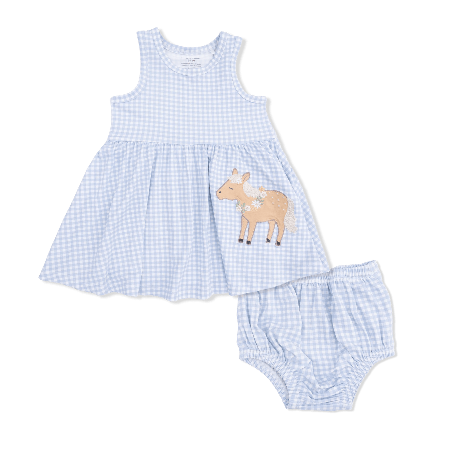 Angel Dear Cute Farm Animals Appliques - Tank Dress with Bloomer - 