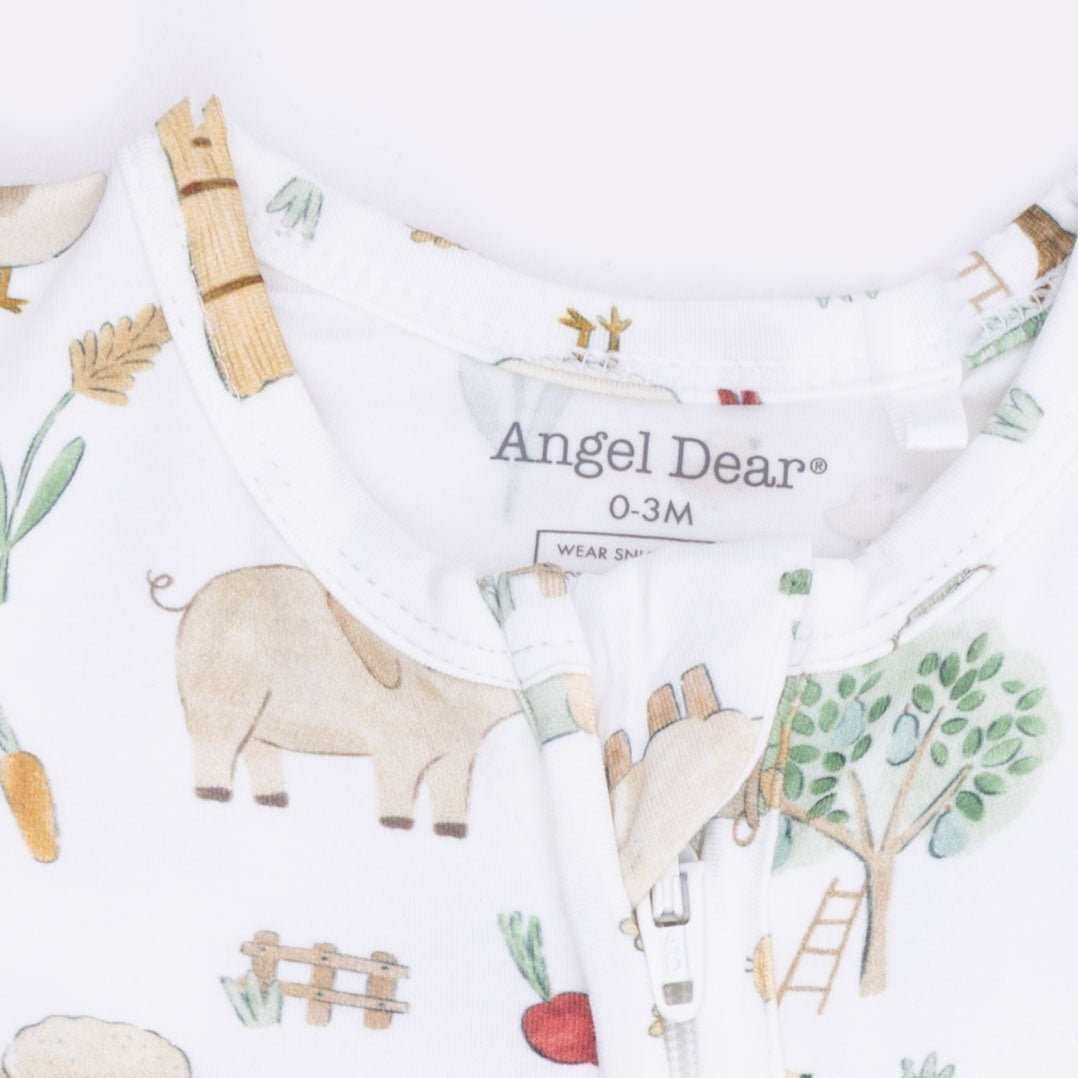 Angel Dear Cute Farm Animals Uni - 2 Way Zipper Footie, Swaddle & Bandana Bib SetEveretts Place