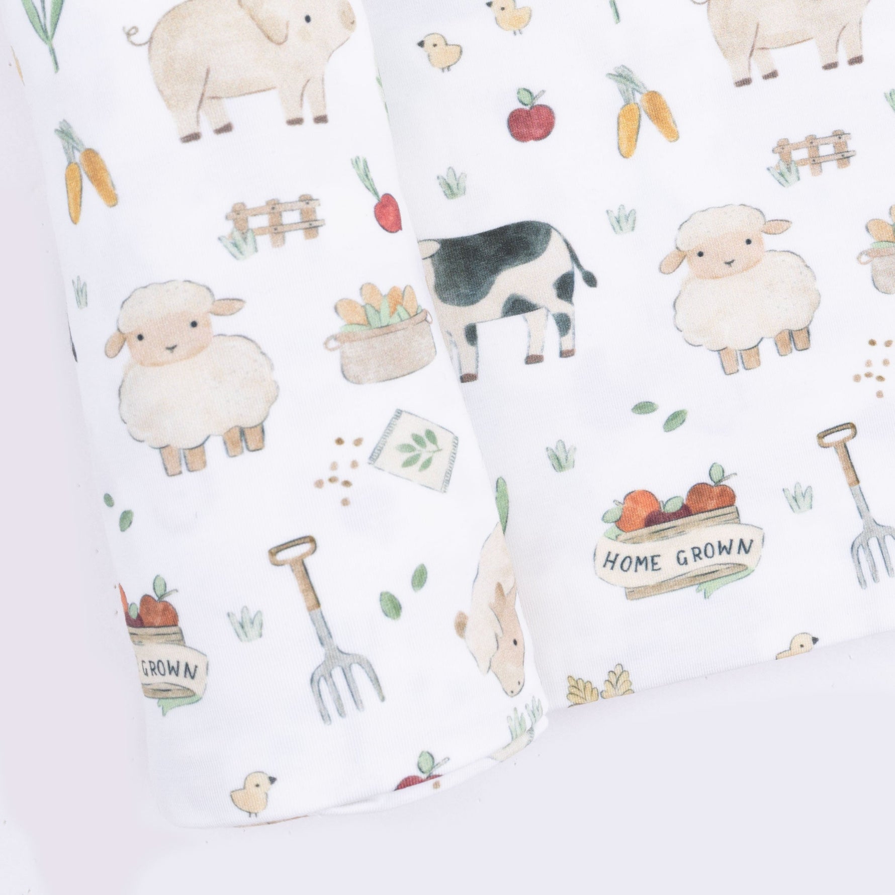 Angel Dear Cute Farm Animals Uni - 2 Way Zipper Footie, Swaddle & Bandana Bib SetEveretts Place
