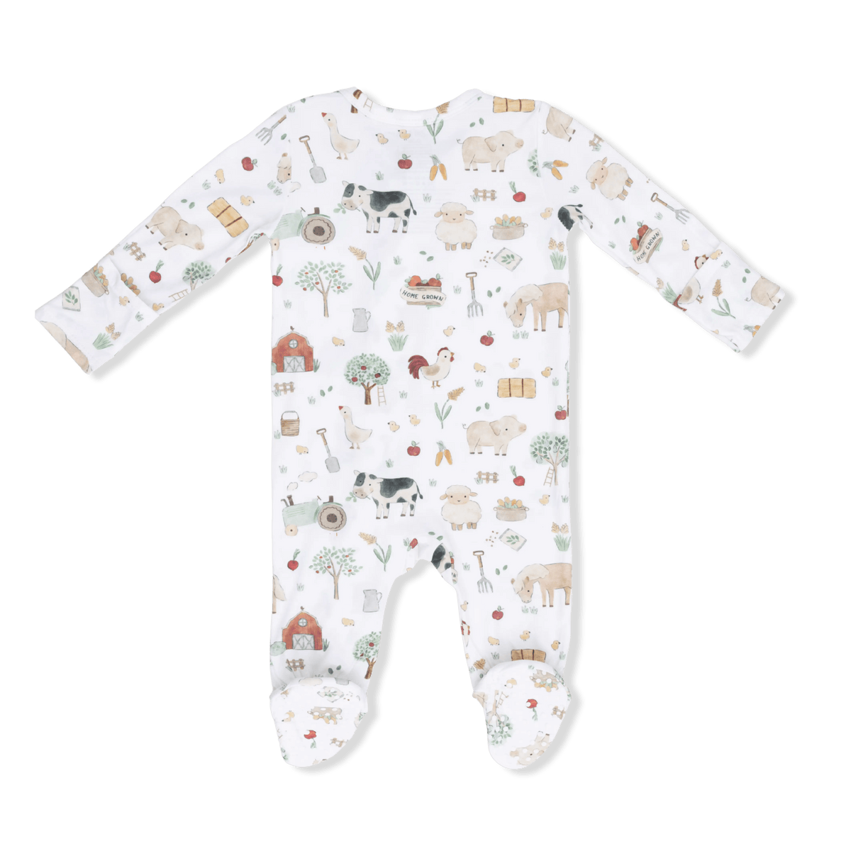 Angel Dear Cute Farm Animals Uni - 2 Way Zipper Footie, Swaddle & Bandana Bib Set - 