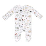 Angel Dear Cute Farm Animals Uni - 2 Way Zipper Footie, Swaddle & Bandana Bib Set - 