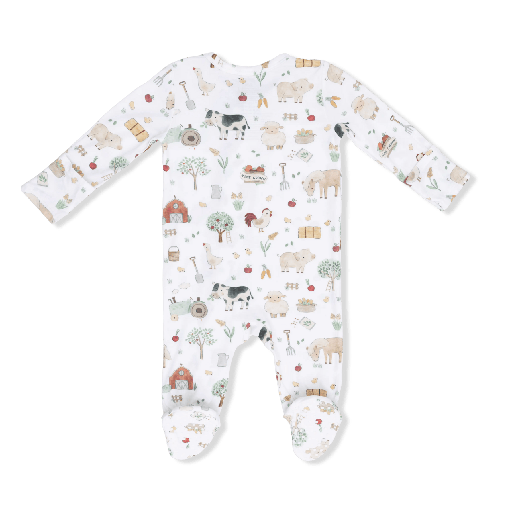 Angel Dear Cute Farm Animals Uni - 2 Way Zipper Footie, Swaddle & Bandana Bib Set - 