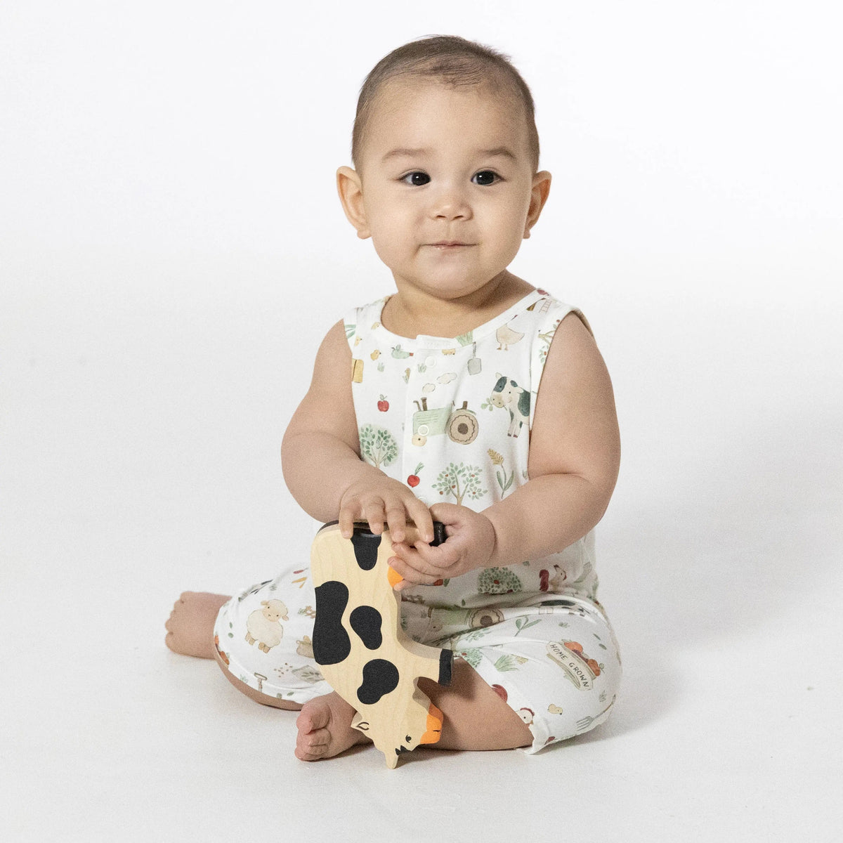 Angel Dear Cute Farm Animals Uni - Sleeveless Shortie Romper - 
