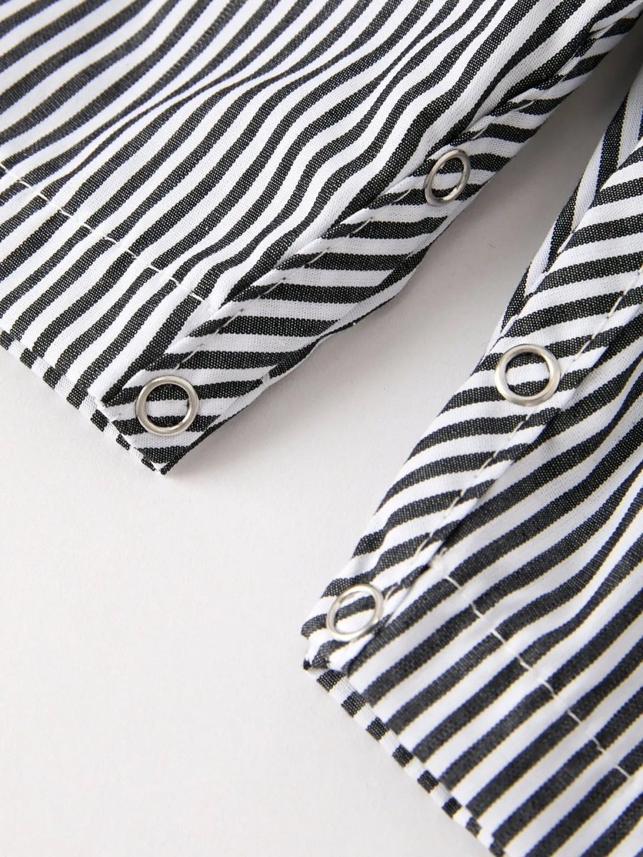 Rylee Faith Designs Cute Halloween Striped Ghost Embroidered Romper for Baby Boys - 