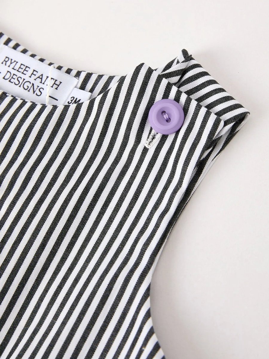 Rylee Faith Designs Cute Halloween Striped Ghost Embroidered Romper for Baby Boys - 