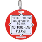 Three Little Tots Cute & New Afraid of the Flu Car Seat Tag - 