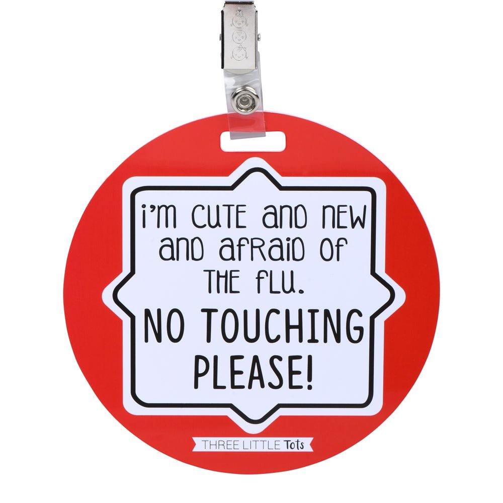 Three Little Tots Cute & New Afraid of the Flu Car Seat Tag - 