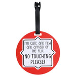 Three Little Tots Cute & New Afraid of the Flu Car Seat Tag - 