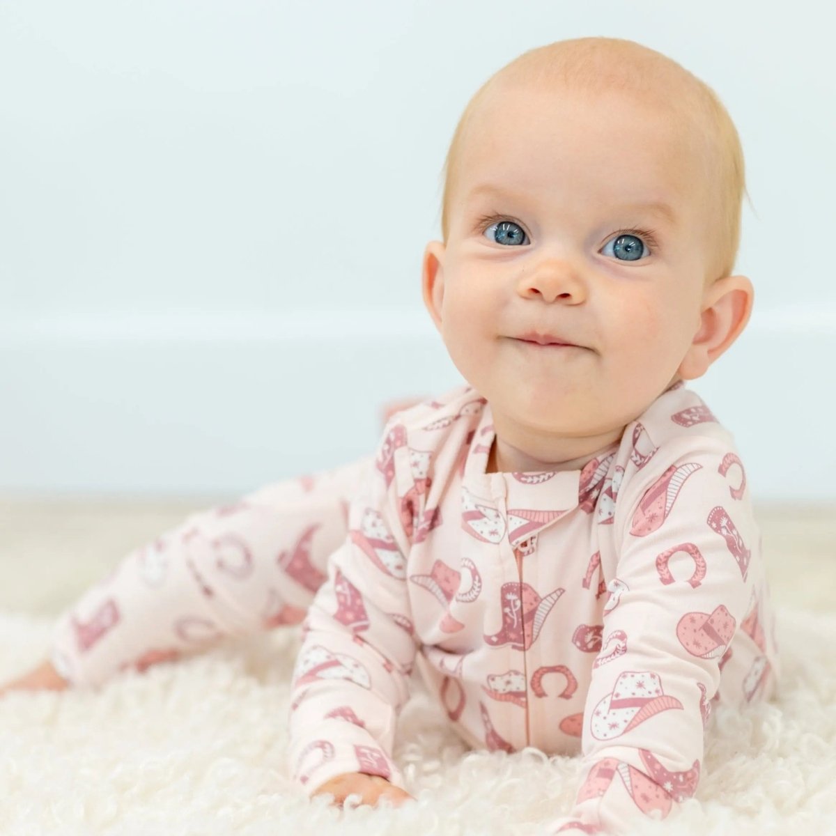 Sweet Bamboo Cute Pink Western Boots Romper with Convertible Design for Baby Girls - 