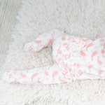 Sweet Bamboo Cute Ruffle Footie with 2 Way Zipper and Non Slip Grips for Babies - 