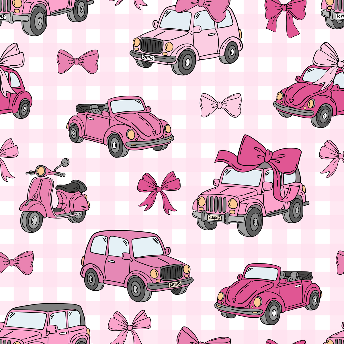Reversible Pink Car Bamboo Toddler Blanket | 57x39 by Rayn’s Tiny Stitches