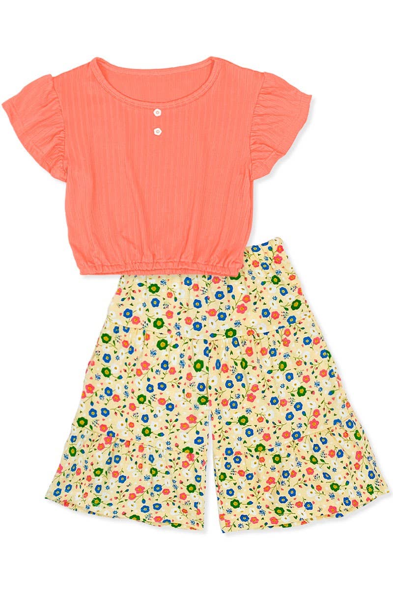 Cutie Patootie Clothing Cutie Patootie Clothing Girls 2 Piece Floral Gaucho Flare Set GKSS L23 3101BEveretts Place