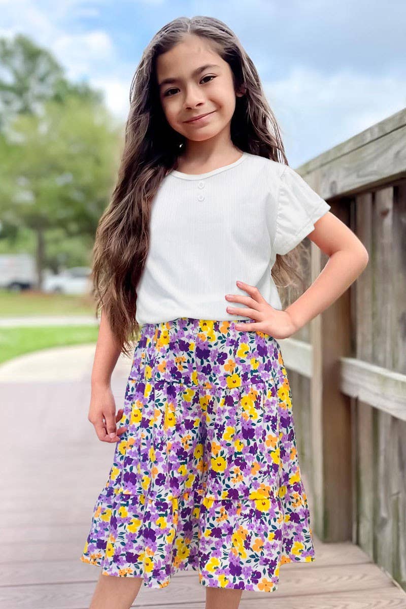 Cutie Patootie Clothing Cutie Patootie Clothing Girls 2 Piece Floral Gaucho Flare Set GKSS L23 3101BEveretts Place
