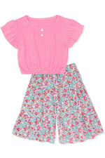 Cutie Patootie Clothing Cutie Patootie Clothing Girls 2 Piece Floral Gaucho Flare Set GKSS L23 3101BEveretts Place