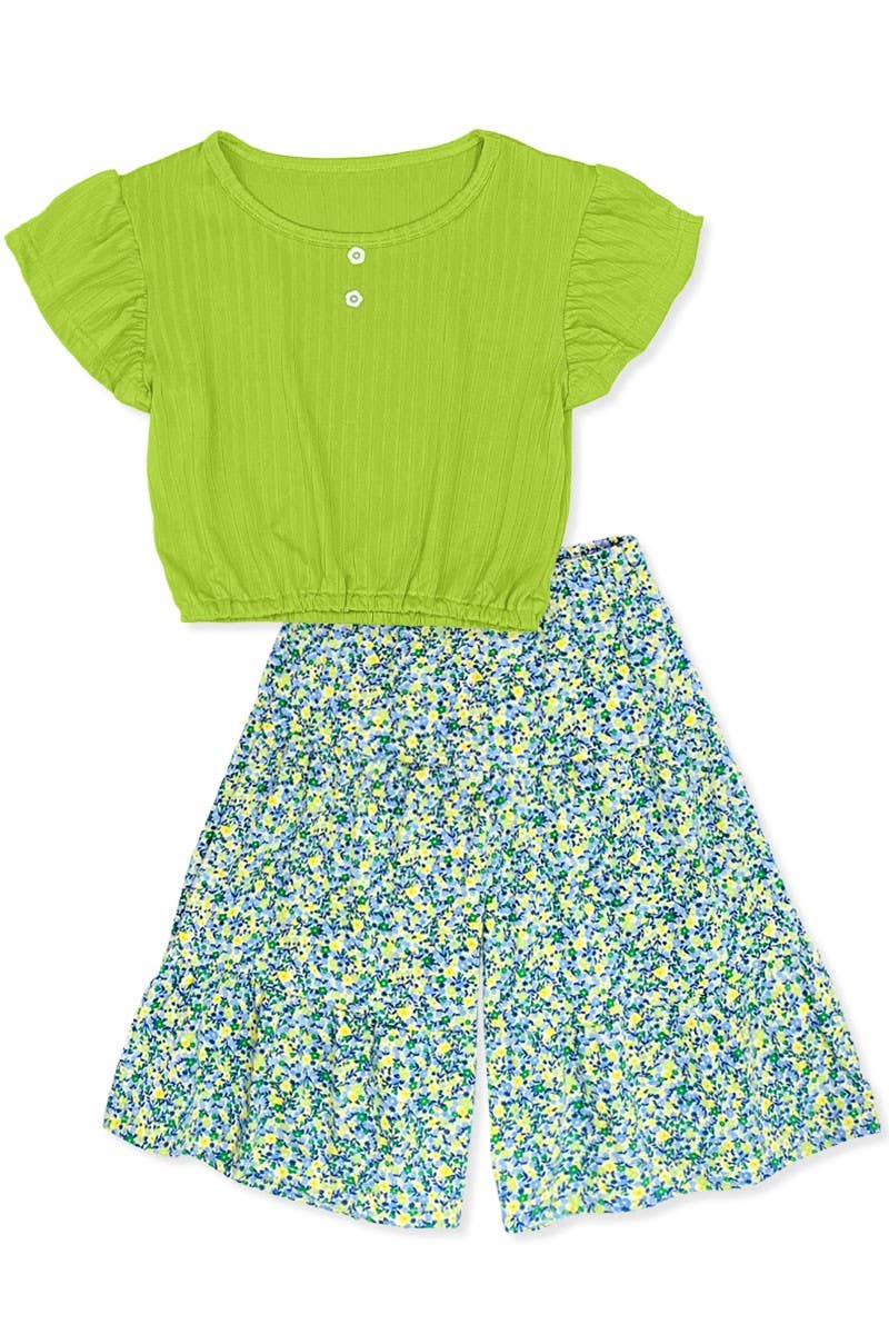 Cutie Patootie Clothing Cutie Patootie Clothing Girls 2 Piece Floral Gaucho Flare Set GKSS L23 3101BEveretts Place