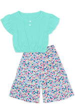 Cutie Patootie Clothing Cutie Patootie Clothing Girls 2 Piece Floral Gaucho Flare Set GKSS L23 3101BEveretts Place