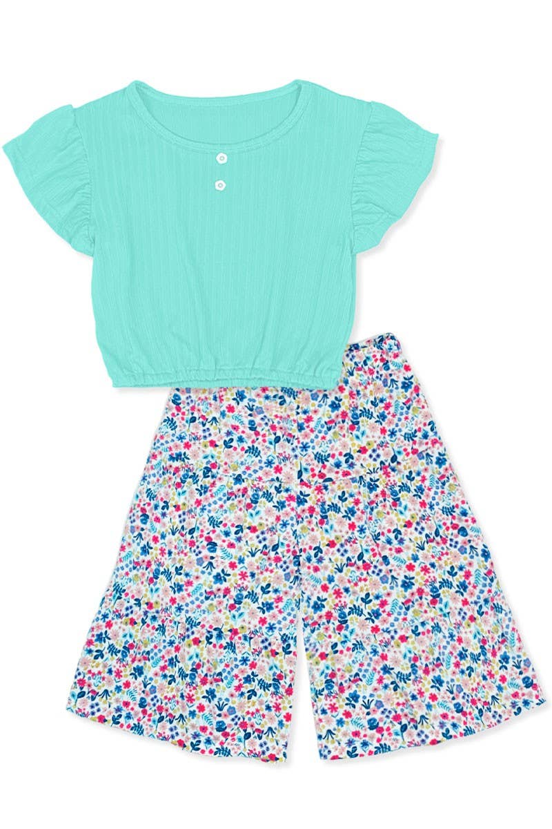 Cutie Patootie Clothing Cutie Patootie Clothing Girls 2 Piece Floral Gaucho Flare Set GKSS L23 3101BEveretts Place