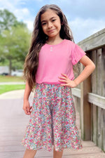 Cutie Patootie Clothing Cutie Patootie Clothing Girls 2 Piece Floral Gaucho Flare Set GKSS L23 3101BEveretts Place