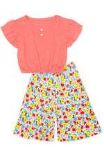 Cutie Patootie Clothing Cutie Patootie Clothing Girls 2 Piece Floral Gaucho Flare Set GKSS L23 3101BEveretts Place