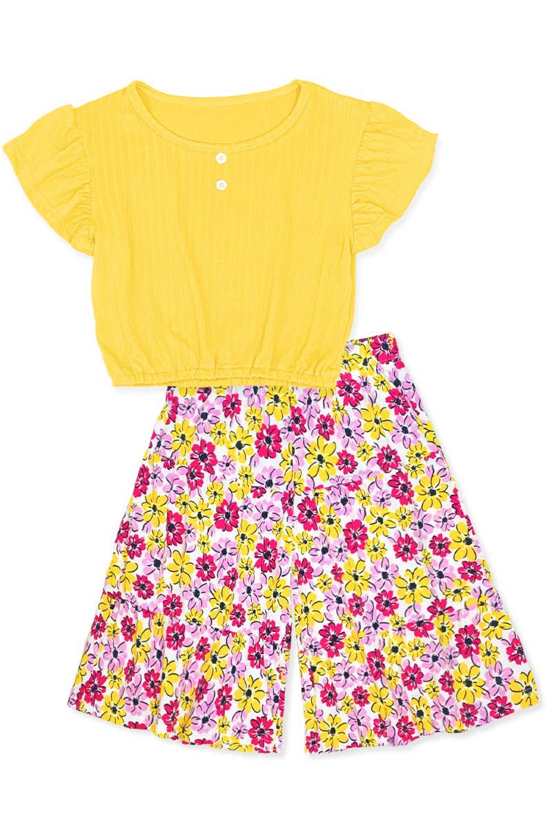 Cutie Patootie Clothing Cutie Patootie Clothing Girls 2 Piece Floral Gaucho Flare Set GKSS L23 3101BEveretts Place