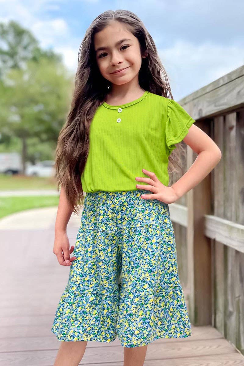 Cutie Patootie Clothing Cutie Patootie Clothing Girls 2 Piece Floral Gaucho Flare Set GKSS L23 3101BEveretts Place