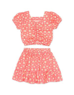 Cutie Patootie Clothing Cutie Patootie Toddler 2 Piece Skirt Set With Puff Sleeve And Middle Ruched TopEveretts Place