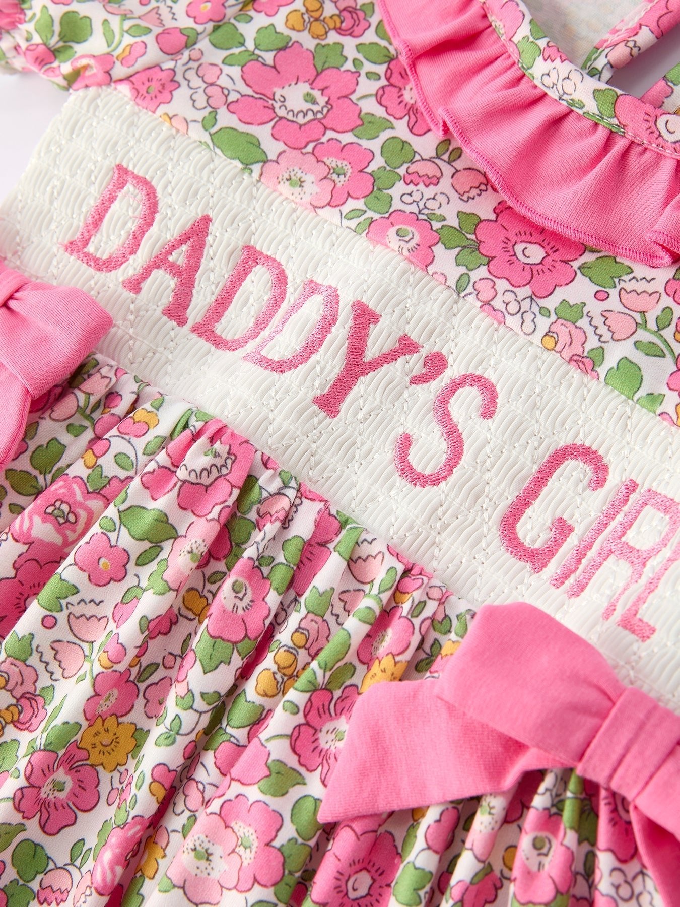 Rylee Faith Designs "DADDY'S GIRL" Bow Embroidered Ruffle Collar Girl DressEveretts Place