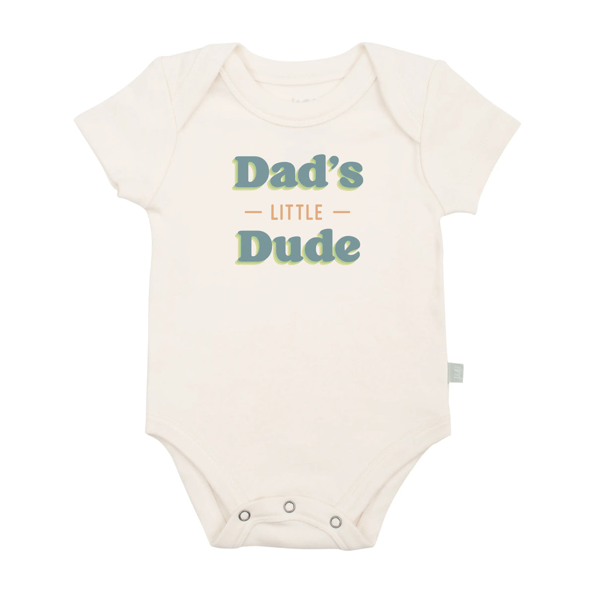 Graphic Bodysuit For Baby Dads Little Dude Finn And Emma Buttery Soft Organic Cotton Easy Snap Finn + Emma 