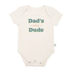 Graphic Bodysuit For Baby Dads Little Dude Finn And Emma Buttery Soft Organic Cotton Easy Snap Finn + Emma 