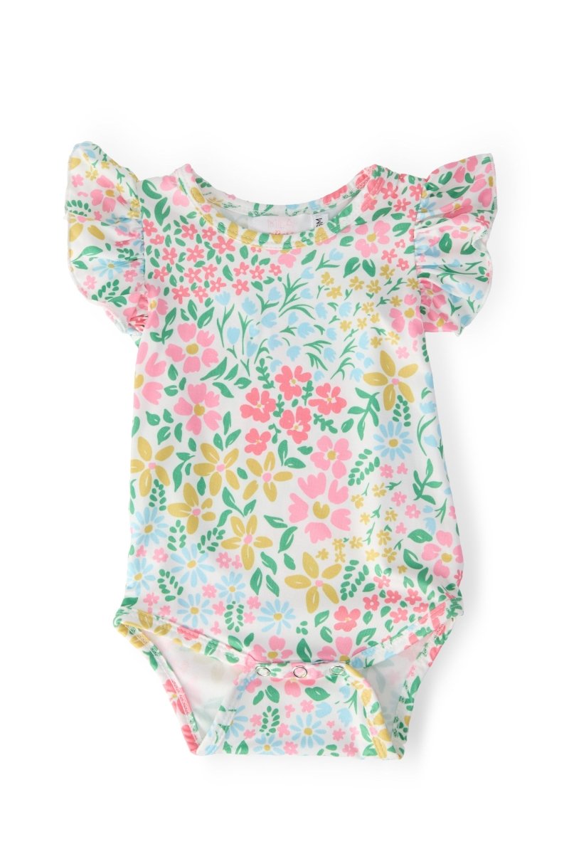 Mila & Rose ® Daffodils Short Sleeve Flutter Bodysuit For Baby Clothes - 