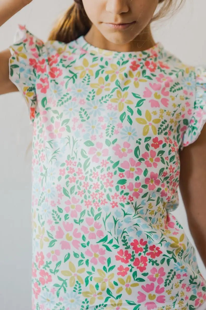 Mila & Rose ® Daffodils S/S Ruffle Tee - 