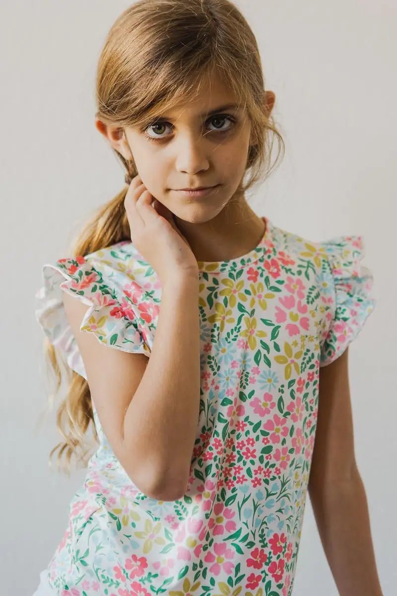 Mila & Rose ® Daffodils S/S Ruffle Tee - 